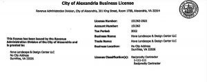 City of Alexandria Business License 2022